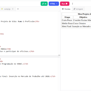 HTML Avançado: Construindo a Tabela do Projeto de Vida | Aula HTML/CSS dia 13/07